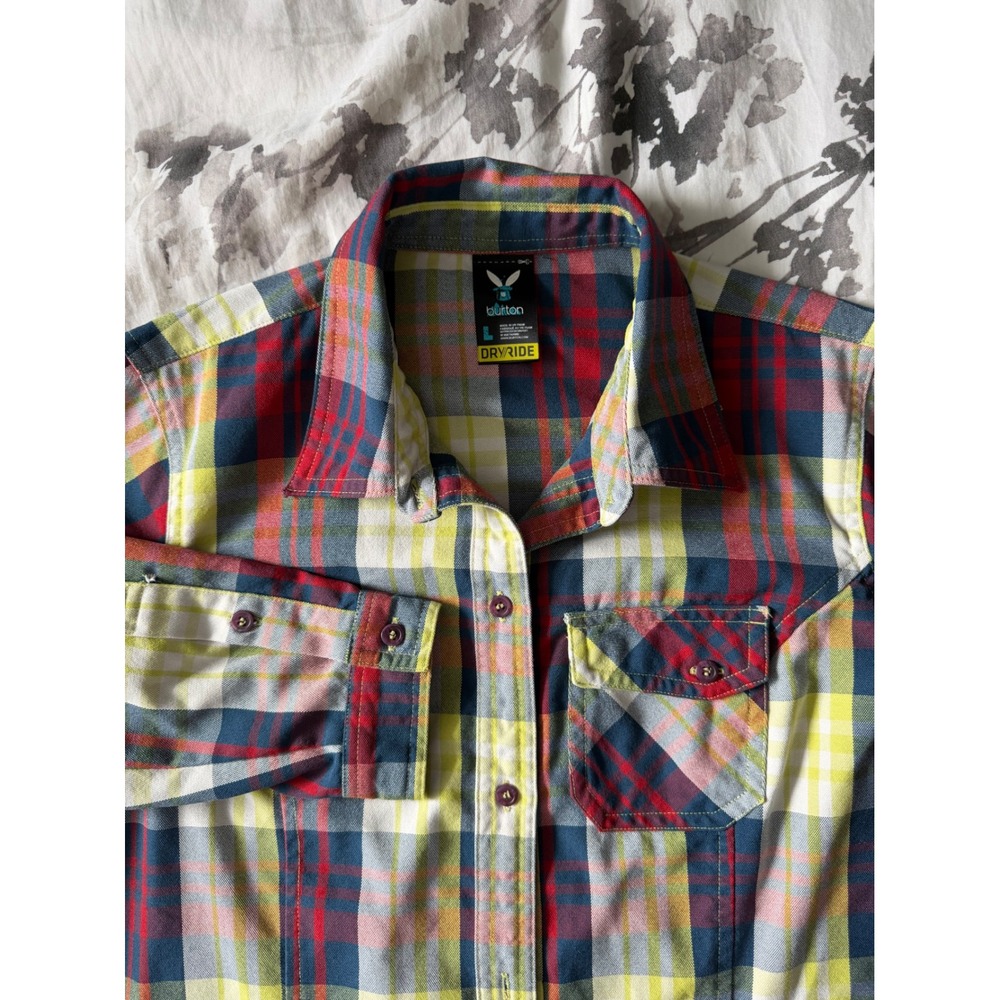 Burton Dryride Womens Plaid Button Down Shirt Long Sleeve Multi Color Size M